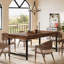 Rectangular Dining Table with Iron Base-2061379395