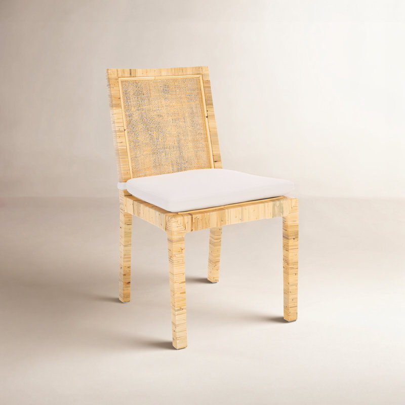Chaise d'appoint Elaina, Blanc, Naturel