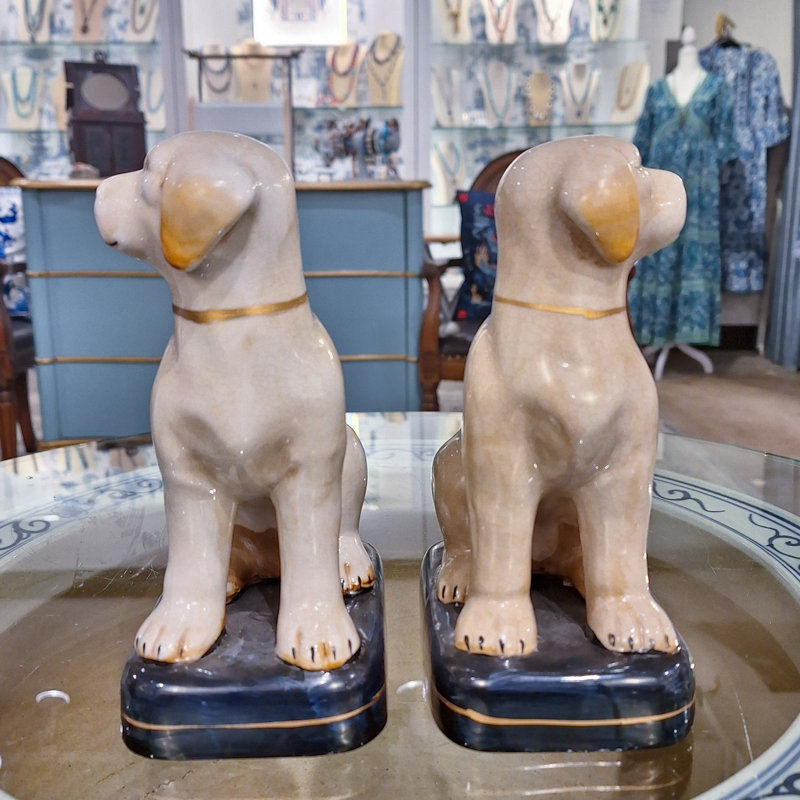 Porcelain Dog Figurines Pair