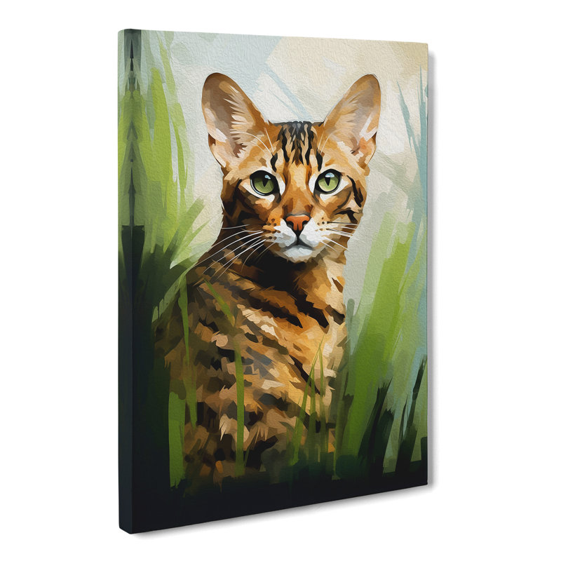 Bengal Cat Impressionism No.3 - No Frame Print, 76cm H x 50cm W x 3cm D