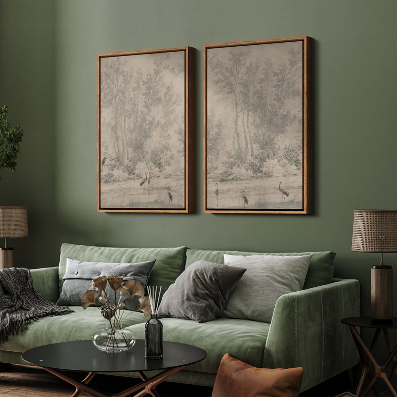 Art mural encadré rétro antique classique pour chambre à coucher, Naturel, H 24 po x l 16 po