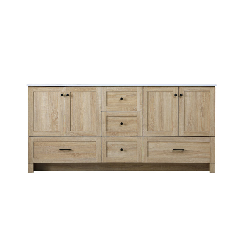 Meuble-lavabo double en bois de manguier l 72 po Soma 