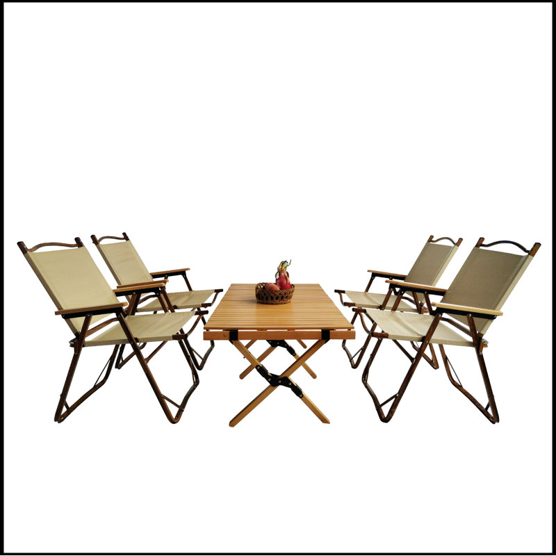 Multi-Function Foldable and Portable Dining Set, 1 Dining Table & 4  Folding Chairs