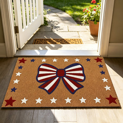 Tapis de fête de l'Independence avec motifs de nœuds Résistant aux taches absorbantes Résistant aux poussières