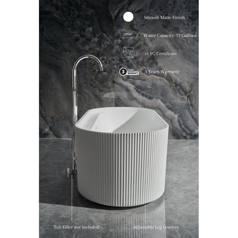 Momo 59'' L Freestanding Soaking Bathtub
