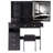 37-Inch Vanity Table With Cushioned Stool, Built-In 2 Ac + Socket, Hair Dryer Stand, Touch Control 3-Color Led Mirror, American Award - Winning Design Middle Size Left Drawer Desktop And Stool ,