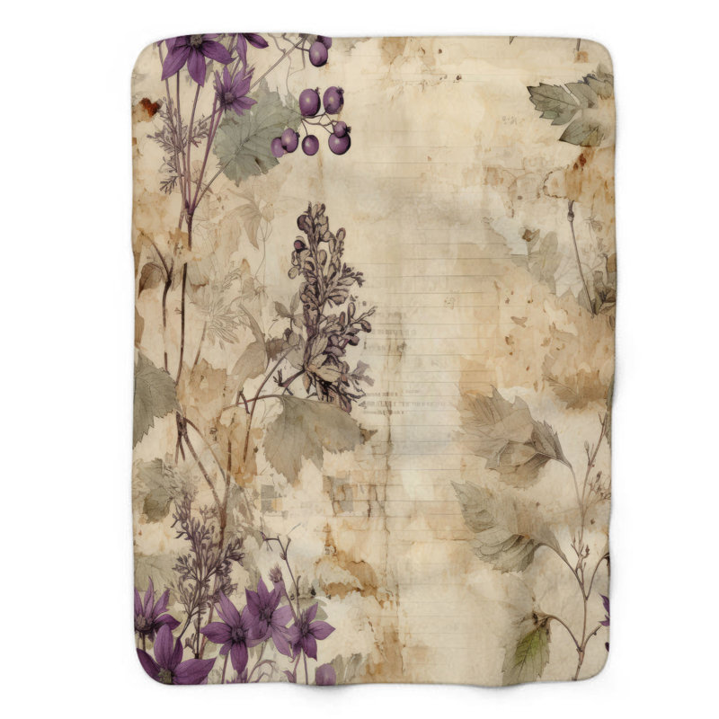 Timeless Flowers - 1 Piece Premium Sherpa Blanket, Twin