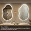 Miroir de salle de bain asymétrique à DEL rétroéclairé à DEL pour salle de bain (argent)