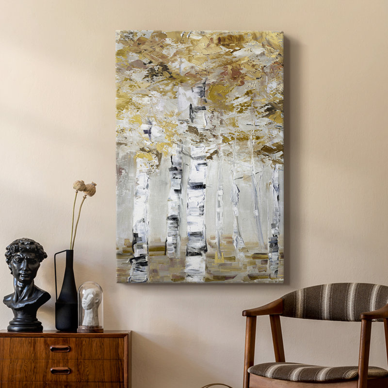 Neutral Birch I -Custom Wrapped Gallery Cavas, 18" H x 12" W