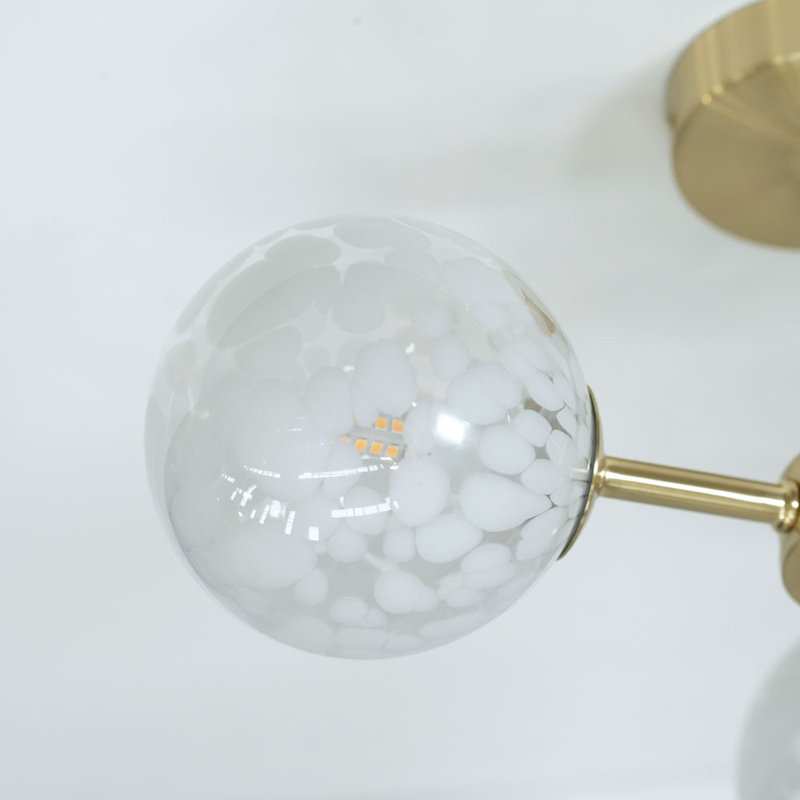 Aamira Glass Semi Flush Mount, No