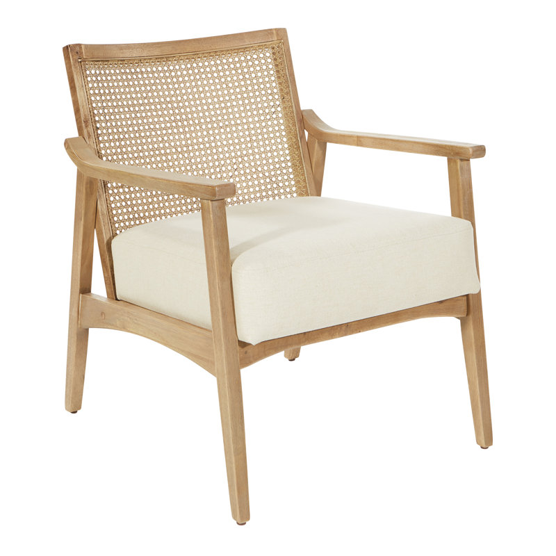 Fauteuil en polyester de 25 po de largeur, Mélange de polyester beige, Brun clair