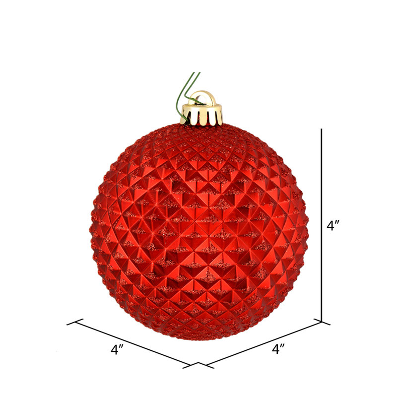 Ornement boule Durian Glitter, Rouge