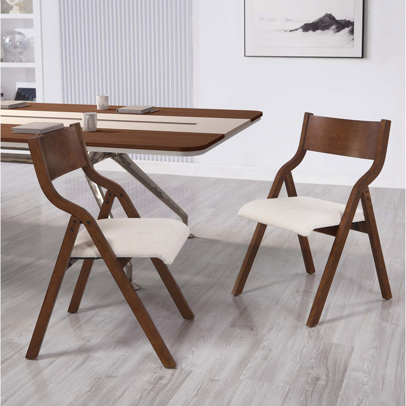 Chaise de salle à manger rembourrée pliante, Beige