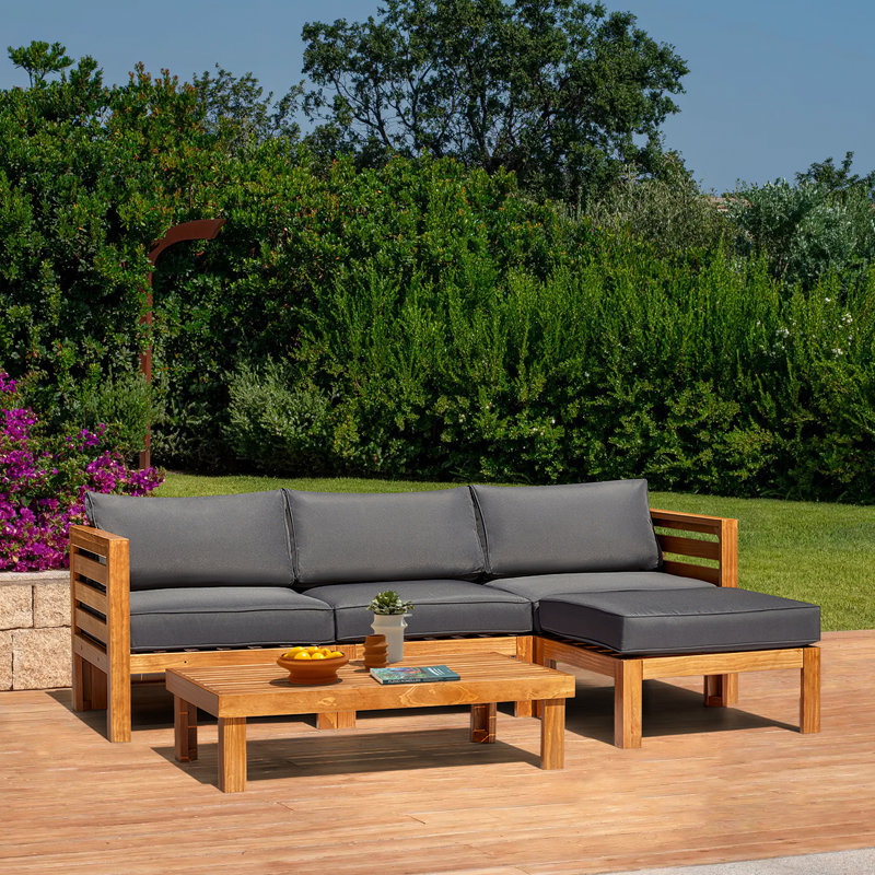 Maybellene 4 - Person Modular Patio Conversation Set with Cushions