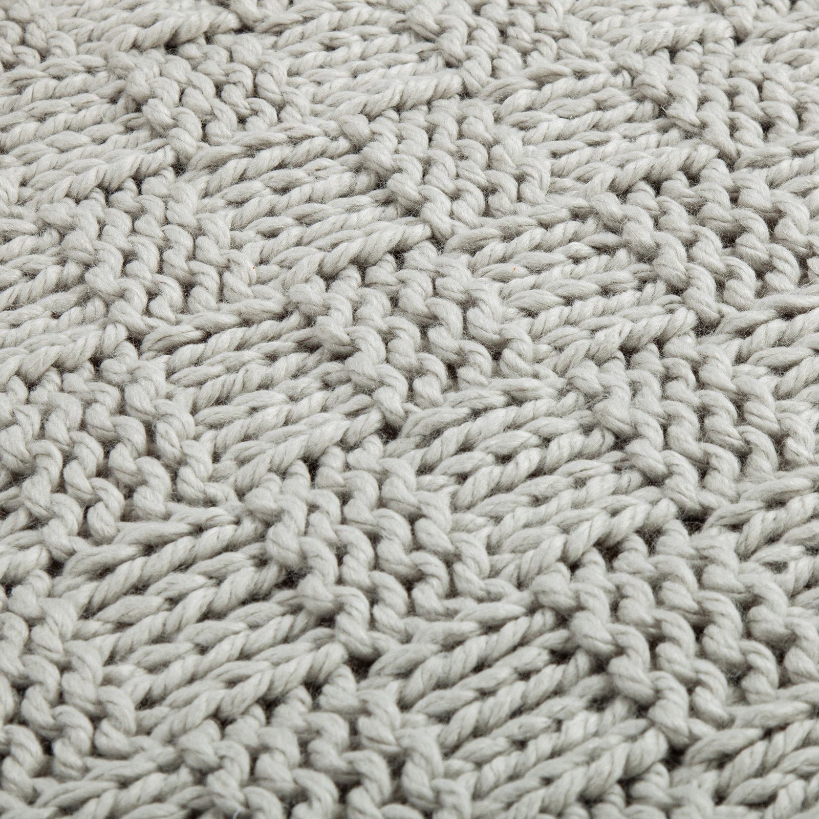 Hand-Knitted Wool Throw Blanket, Gray, 60" L x 50" W