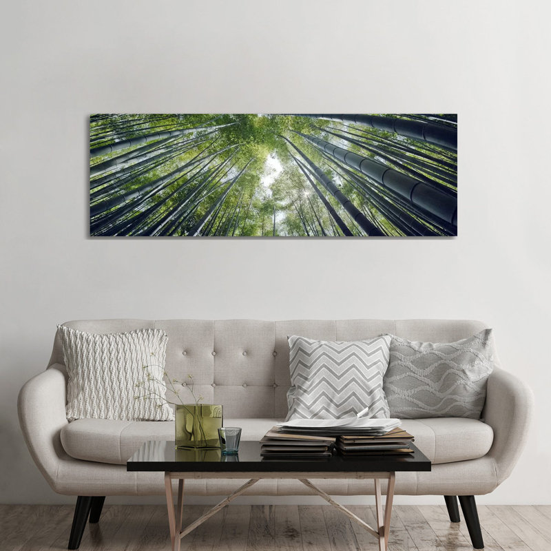 Low Angle View Of Bamboo Trees, Hokokuji Temple, Kamakura - Wrapped Canvas Panoramic Print, 182.88 cm H x 60.96 cm W