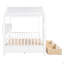 Lit double en bois avec 2 tiroirs, lit pour enfant avec tablette de rangement-827088090