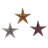 Metal Indoor Outdoor Star Multi Colored Wall Decor Set