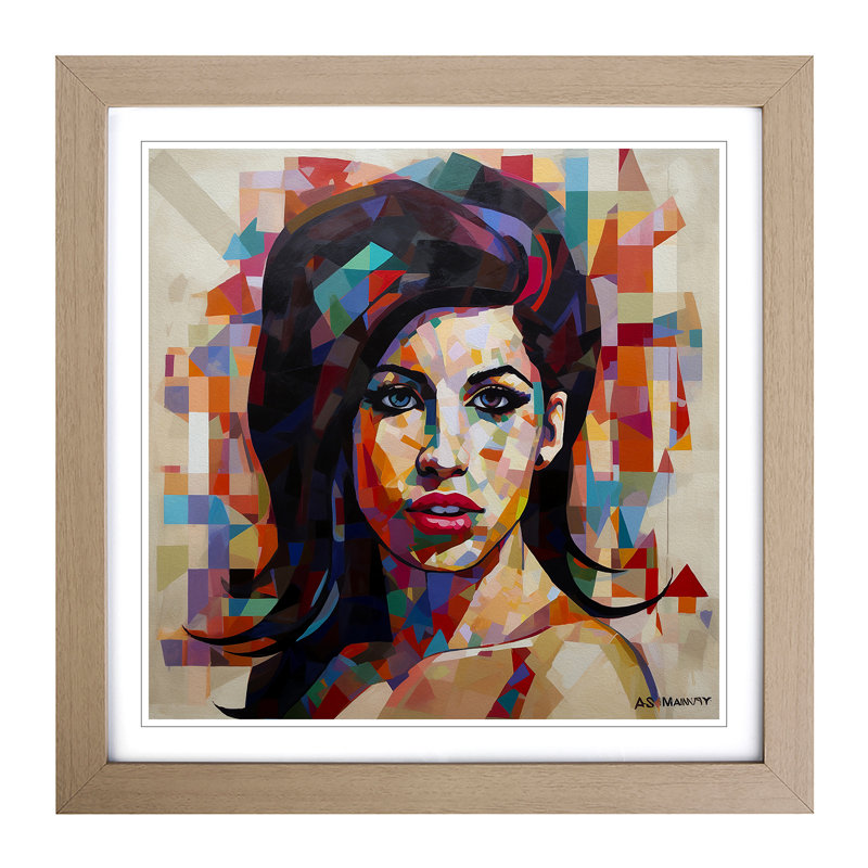 Amy Winehouse Constructivism - Framed Print, Oak