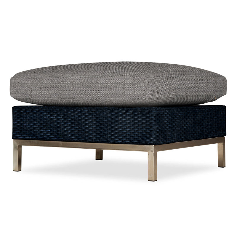 Elements Outdoor Ottoman, Ebony, Cottage Pepper
