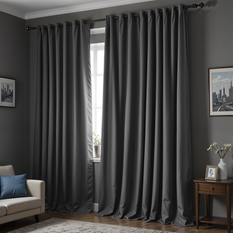 Timiko Blackout Thermal Insulated Curtain Panel, 52" W x 63" L, Gray