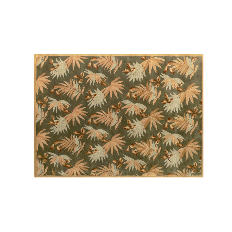 Tapis décoratif en laine Touffeté à la main à motif floral Juliette, Rectangle 8 pi x 11 pi