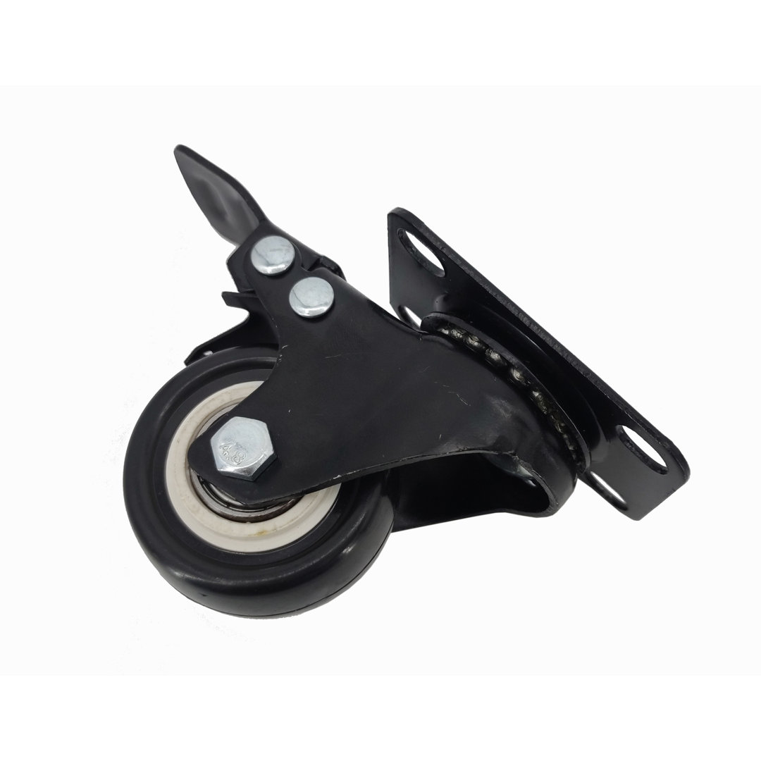 Metal Top Plate 360 Degree Rotation Swivel Furniture Caster Polyurethane Wheel Locking Castor (Set of 4) FixtureDisplays