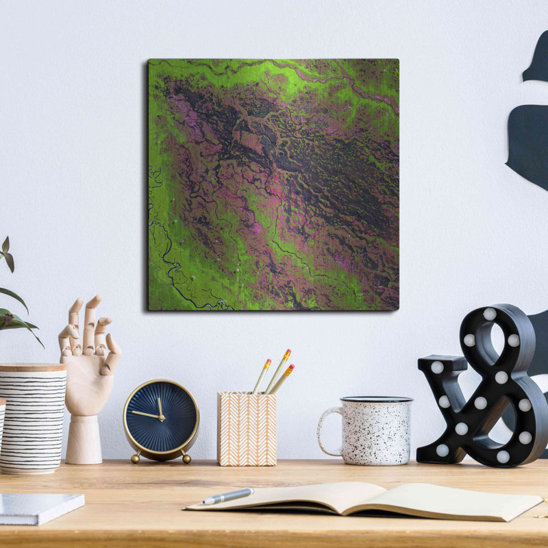 Red Barrel Studio® «Earth as Art: Demini River», art mural en métal, H 12 po x l 12 po