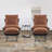 Keiralyn Accent Chair with Ottoman, Leathaire Fabric Armless Chair, Upholstered Leisure Chairs-987265679