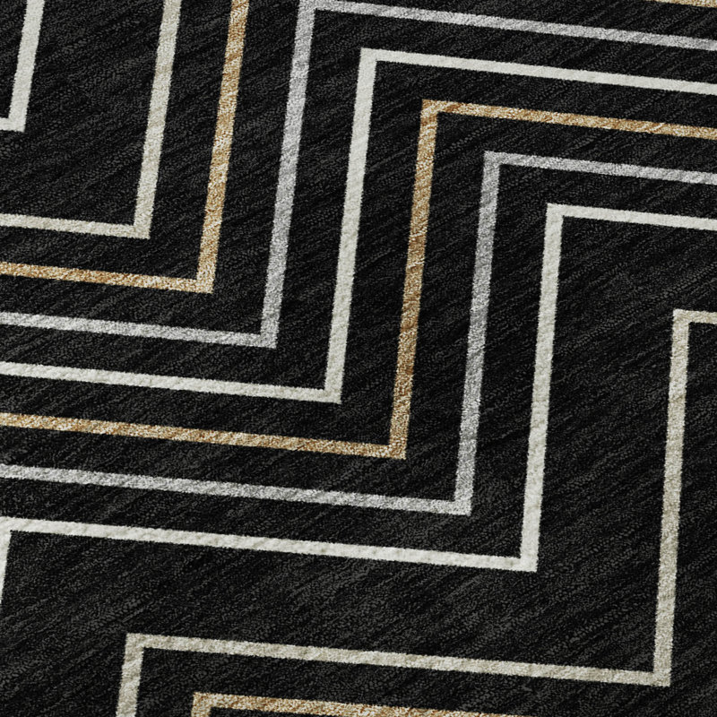 Tapis de qualité supérieure lavable à la machine Mayfield AMF2391, Noir, 10 pi x 14 pi