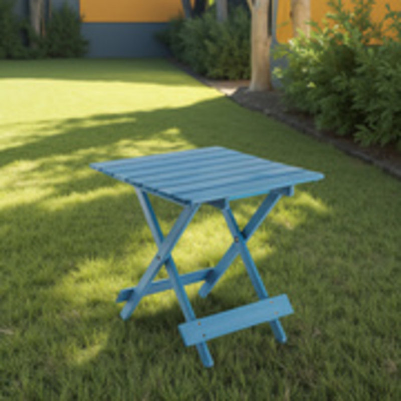 Table d'appoint pliante en bois d'acacia massif: résistante aux intempéries, peu encombrante et prête à être utilisée à l'extérieur comme à l'intérieur