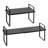 Adjustable Kitchen Cabinet Shelf Organizer, Expandable 2 Tier Cabinet Shelf, Stackable Countertop Organizers and Storage Shelf Risers, Pantry Organizers for Kitchen Bathroom Office, Black
