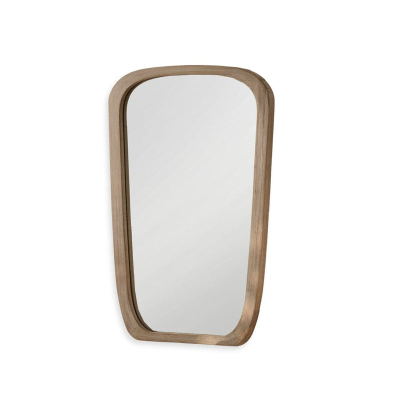 Solid Wood Rectangle Mirror, Small, Whitewash