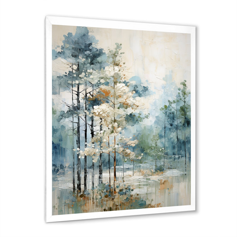 Pin, forêt enchantée II - Pin, art mural, Cadre photo unique, H 32 po x l 16 po, Blanc