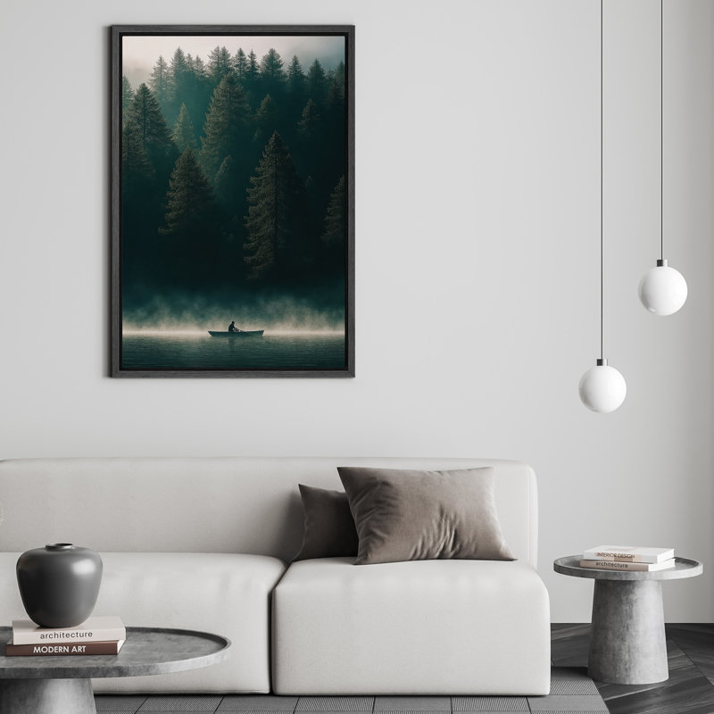 Impression sur toile encadrée, impression de nature de forêt pour le décor du salon, Noir, H 24 po x l 16 po, Cadre flottant