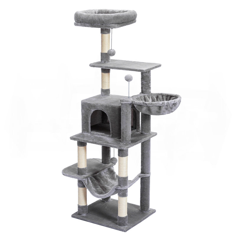 60-Inch Tall Multi-Level Indoor Cat Tree