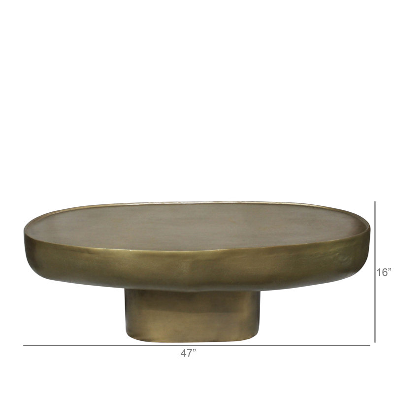 Table basse ovale, laiton