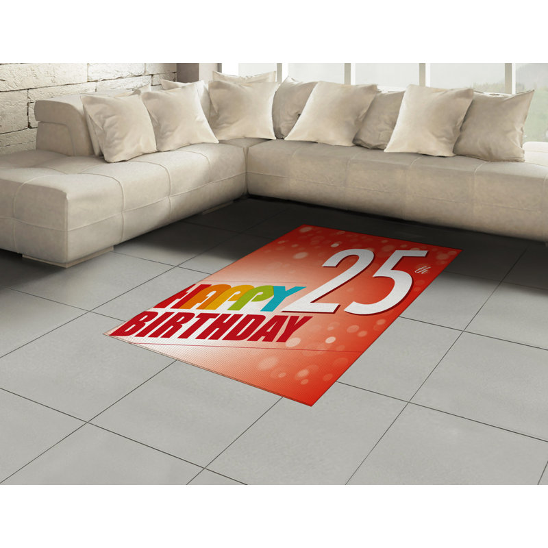 Tapis décoratif 25th Birthday High Density, Rectangle— 4 pi x 5 pi 8 po