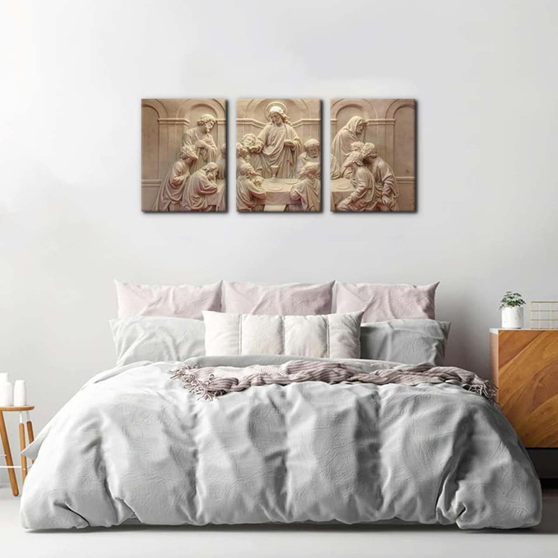 3 Piece Wrapped Canvas Print, 40 cm H x 90 cm W