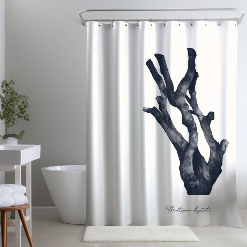 Shower Curtain CO55 – Polyester Shower Curtain, Dye Sublimation Print, 71" W × 74" L