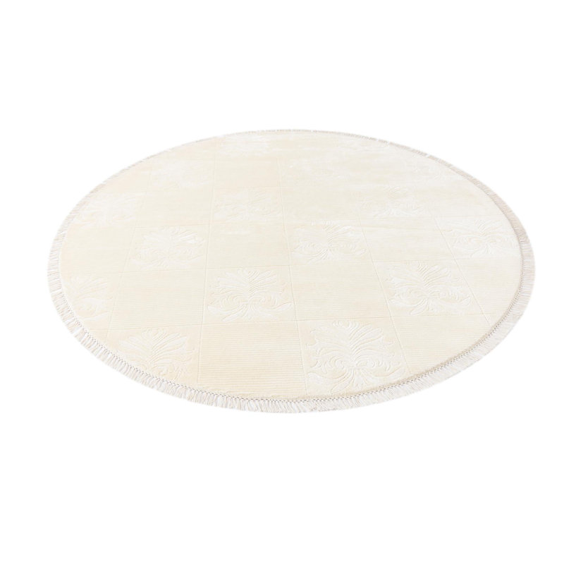 Tapis rond rond beige