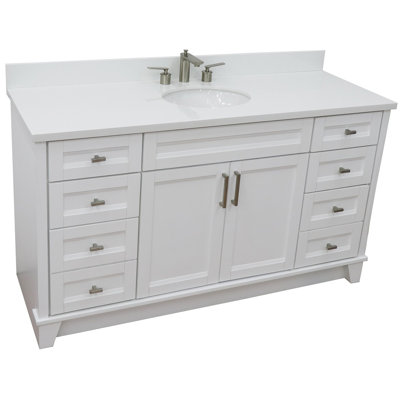 Abdirahmaan 61'' Single Bathroom Vanity with Quartz Top