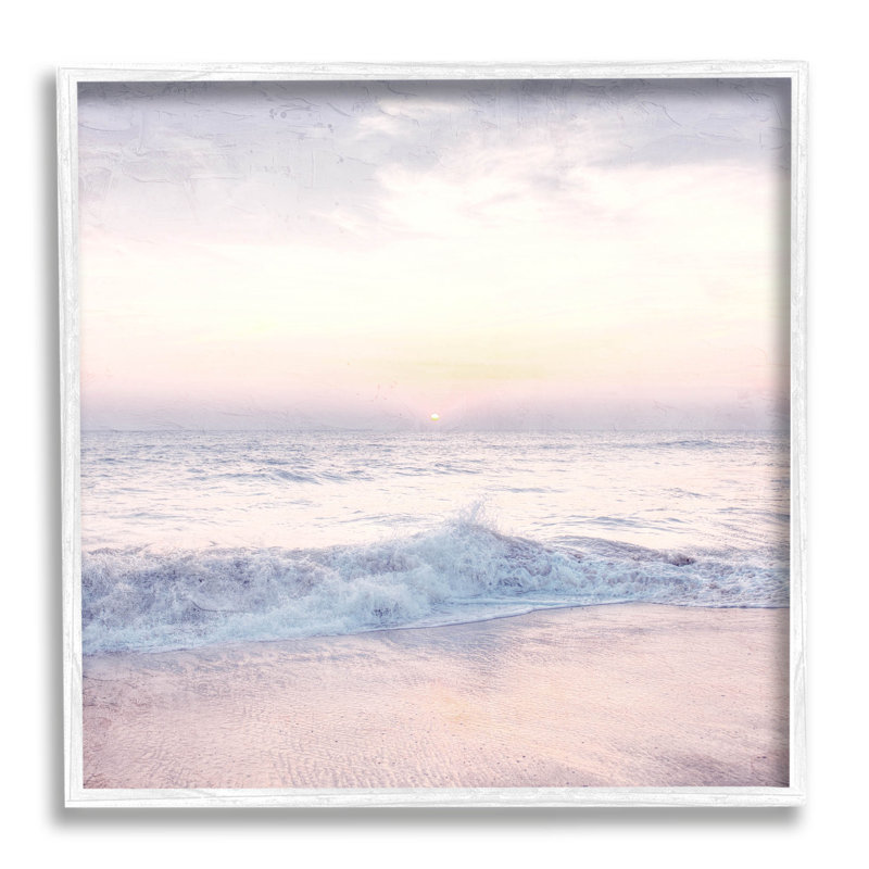 «Crashing Beach Waves Morning Sunrise», art mural texturé giclée par Ann Bailey_aq-441, H 24 po x l 24 po x P 1,5 po