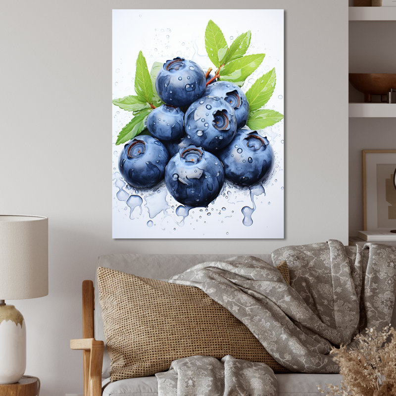 Ballet Blueberry Fruit Serenade IV - Fruits Metal Wall Art, 20" H x 12" W x 1" D