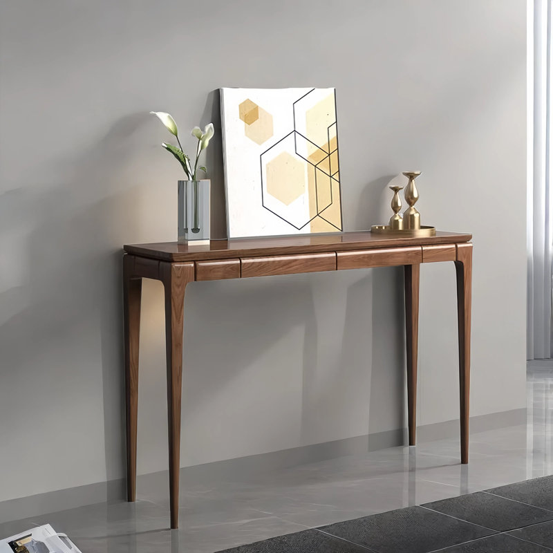 Black Walnut Solid Wood Entryway Console, 33.5" H x 46.5" W x 13.8" D