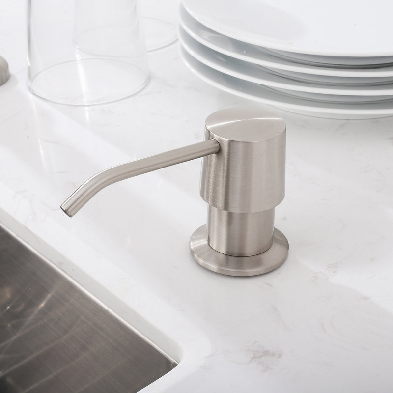 Kitchen Soap Dispenser Solid Brass Construction with Refill-From-Top Capacity