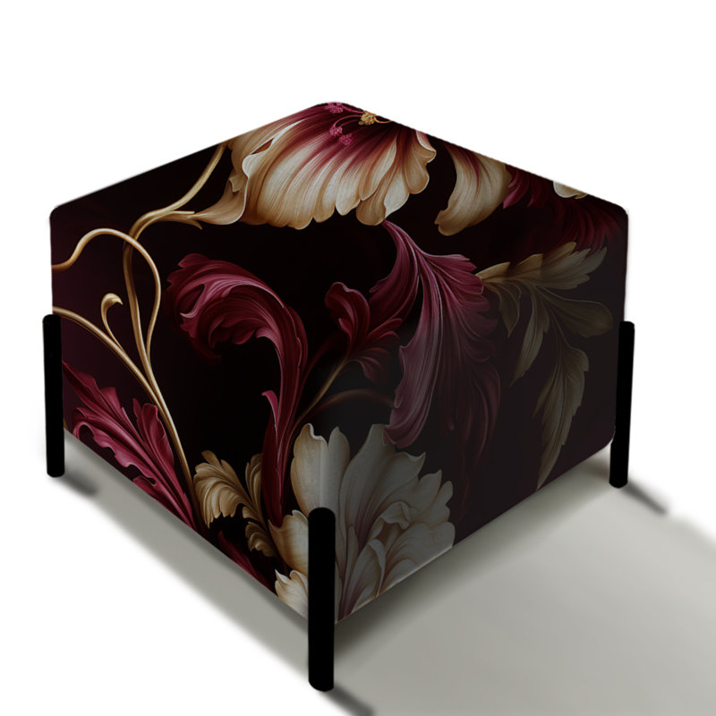 Royal Victorian Flourish Victorian Motif - Repose-pieds carré floral