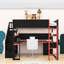 Lit mezzanine en bois avec bureau intégré, tablettes et escalier de rangement Esports-676522570-676522583