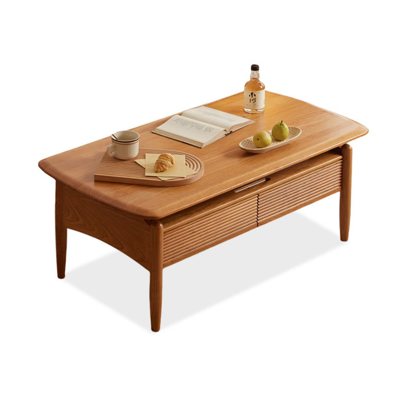 Cherry Solid Wood Rectangular Coffee Table