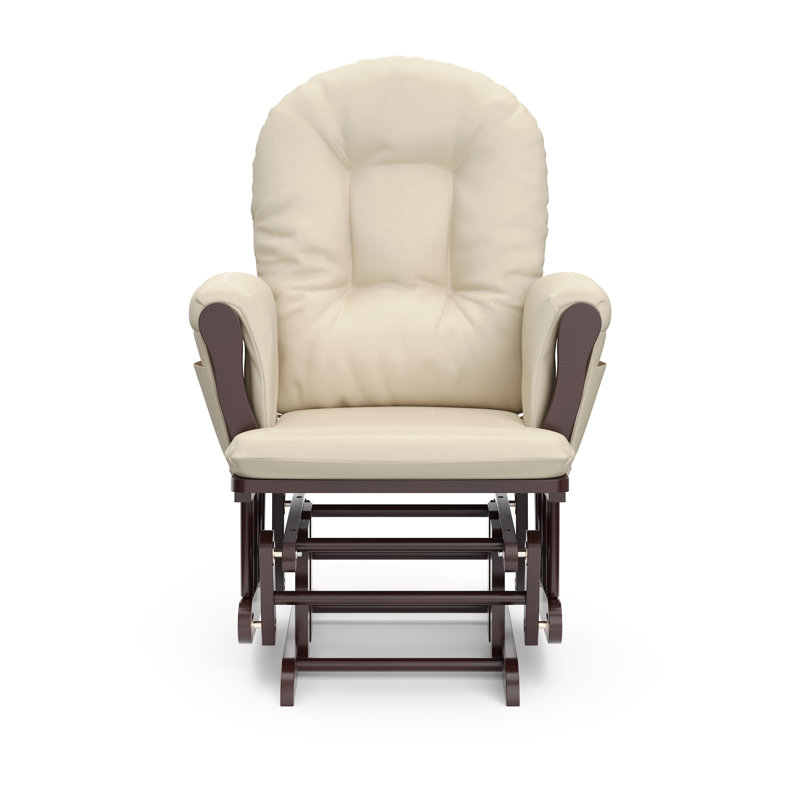 Fauteuil oscillant avec repose-pieds Hoop, Espresso, Beige
